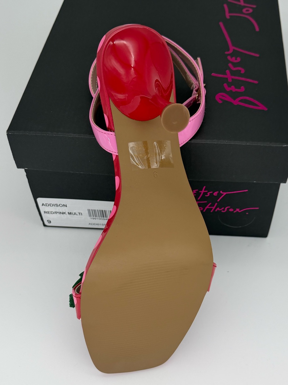NIB Betsey Johnson Addison Strawberry Polka Dot Heels Size 9 - Picture 6 of 7